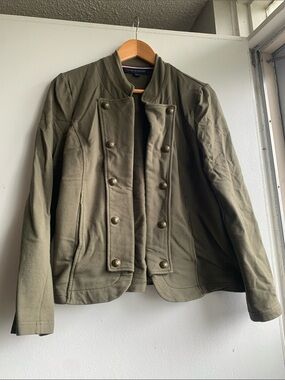 Tommy Hilfiger Olive Double-Breasted Military Blazer